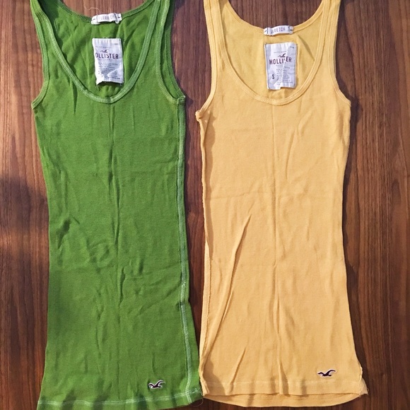 Bundle Green and Yellow Hollister Tanks - Picture 2 of 5